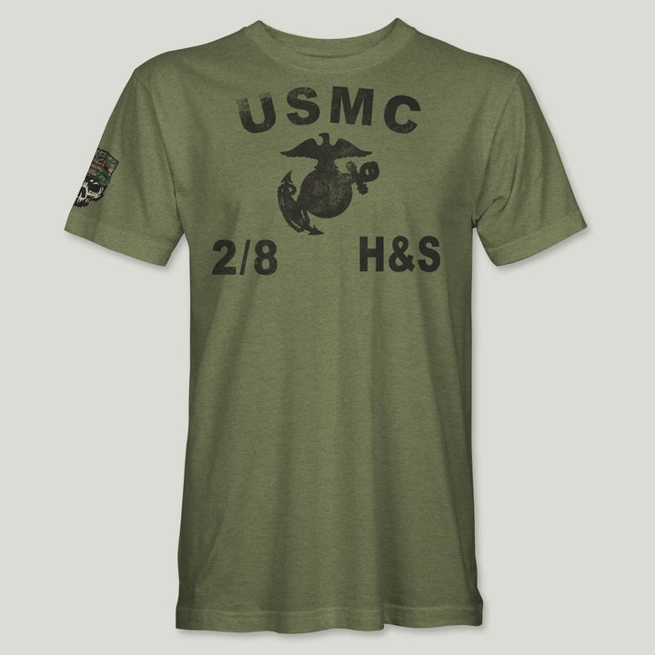 USMC Guidon 2nd Bn 8th Marines V28 Tee (Black)
