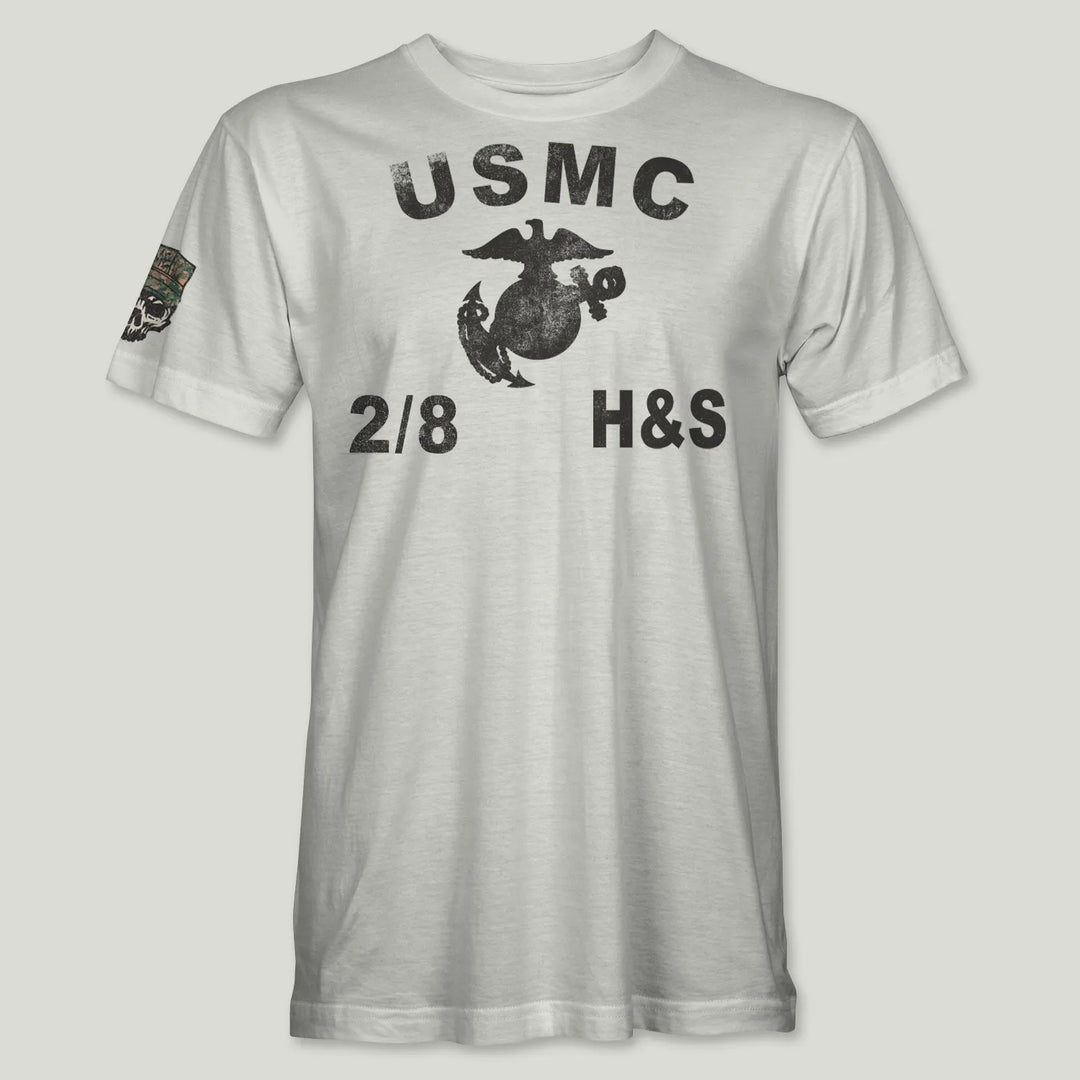 USMC Guidon 2nd Bn 8th Marines V28 Tee (Black)