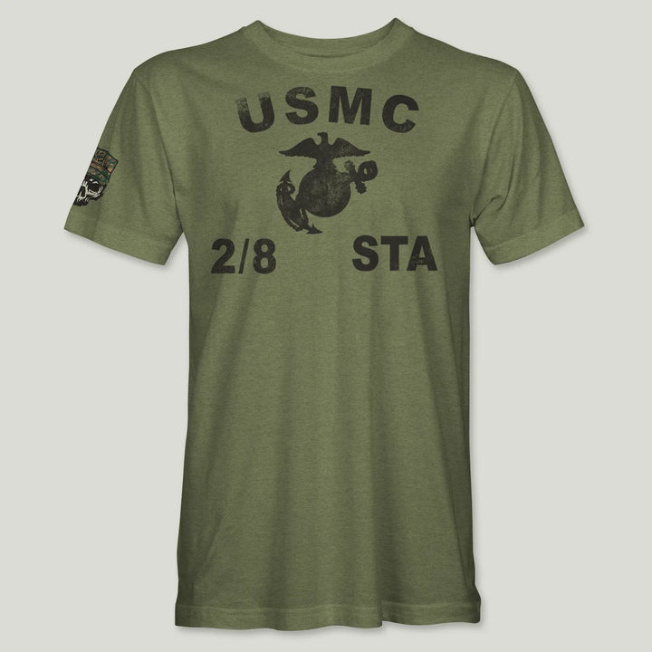 USMC Guidon 2nd Bn 8th Marines V28 Tee (Black)