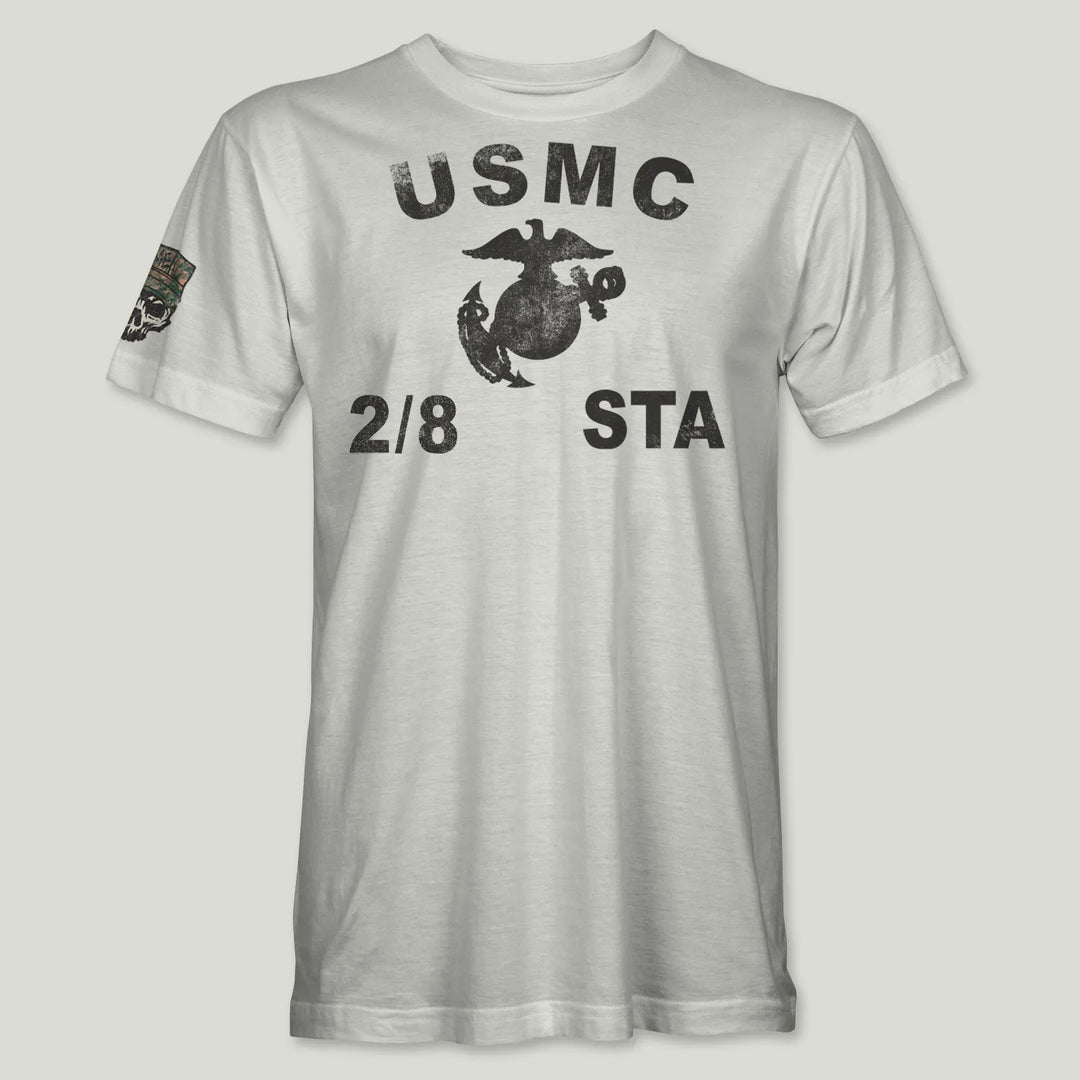 USMC Guidon 2nd Bn 8th Marines V28 Tee (Black)