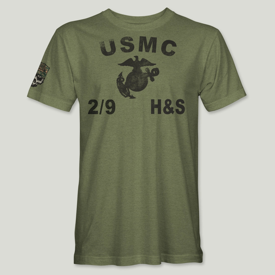 USMC Guidon 2nd Bn 9th Marines V29 Tee (Black)