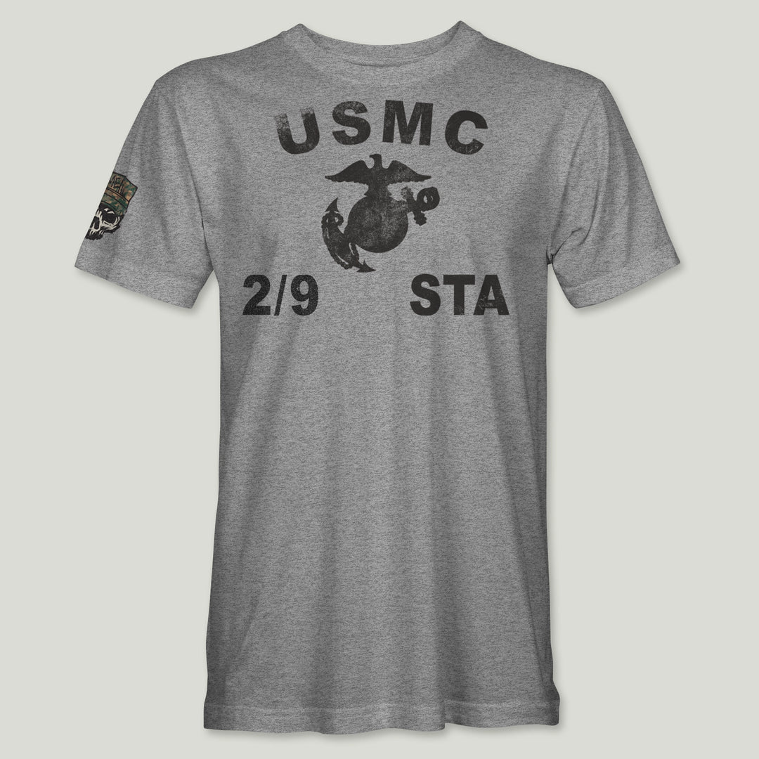 USMC Guidon 2nd Bn 9th Marines V29 Tee (Black)
