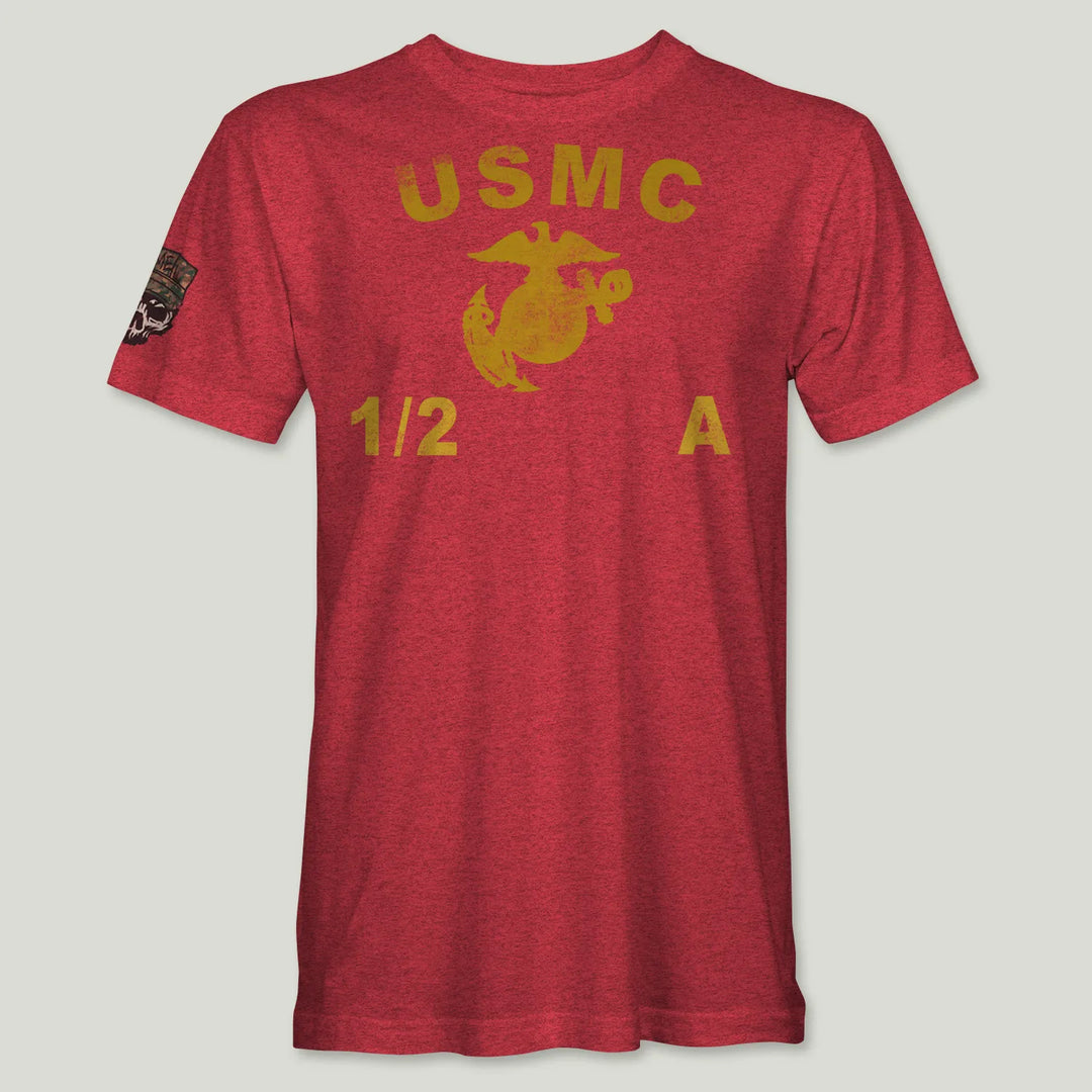 USMC Guidon 1st Bn 2nd Marines V12 Tee (Gold)