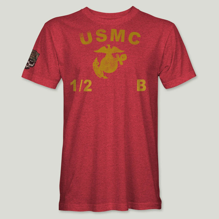 USMC Guidon 1st Bn 2nd Marines V12 Tee (Gold)