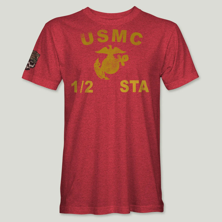USMC Guidon 1st Bn 2nd Marines V12 Tee (Gold)