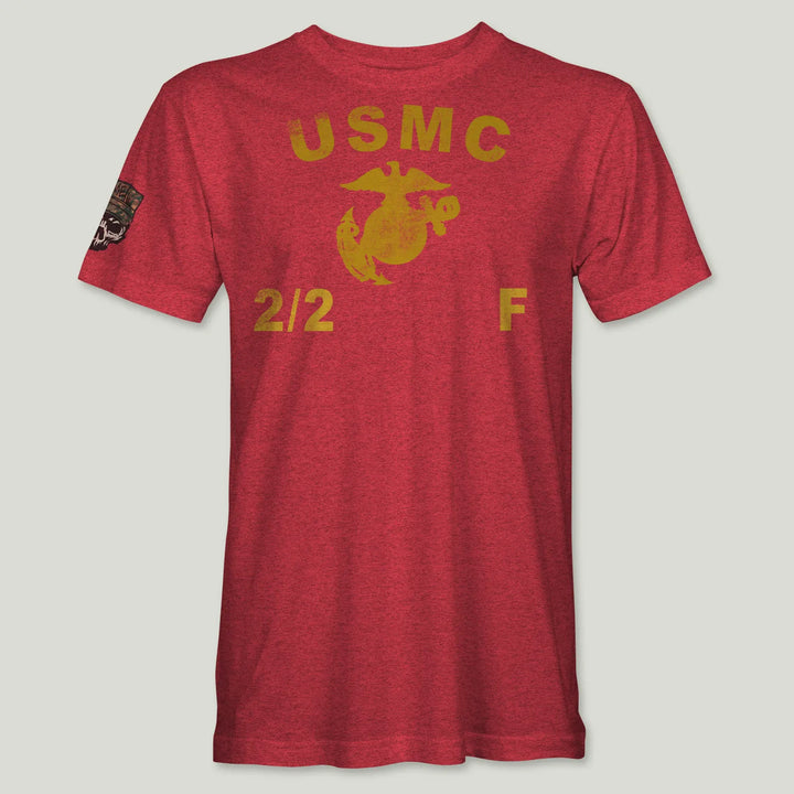 USMC Guidon 2nd Bn 2nd Marines V22 Tee (Gold)