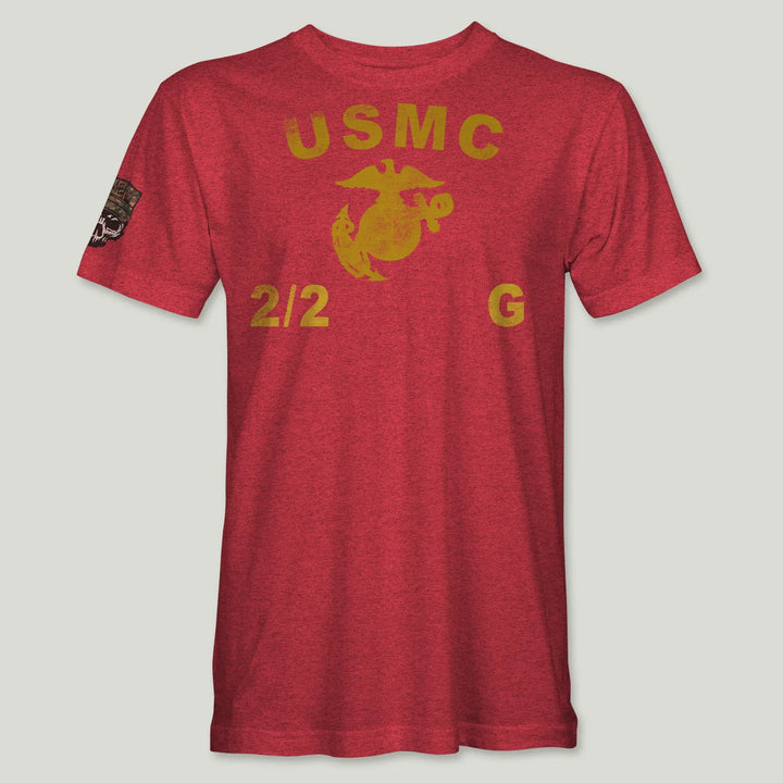 USMC Guidon 2nd Bn 2nd Marines V22 Tee (Gold)